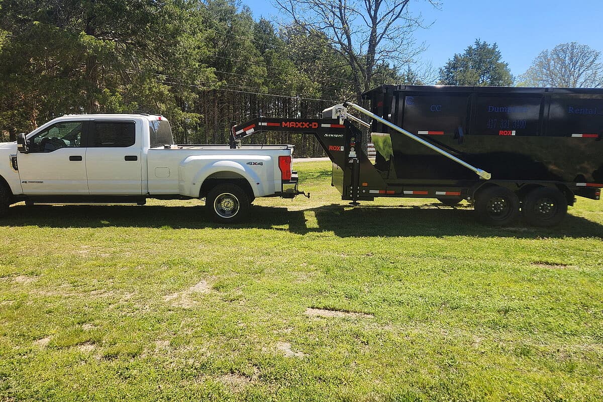 Roll-off dumpster ready for service